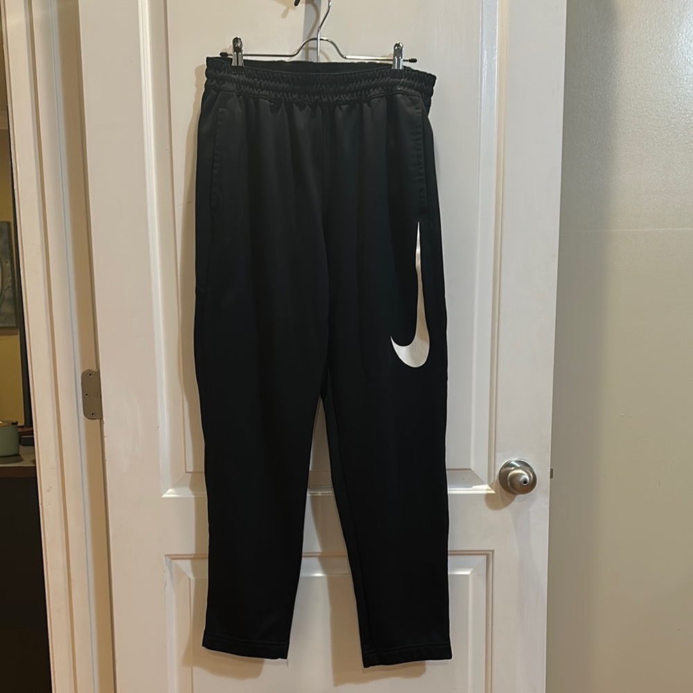 Nike Black Joggers with White Swoosh